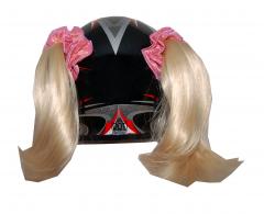 Blonde Motorcycle Helmet Pigtails